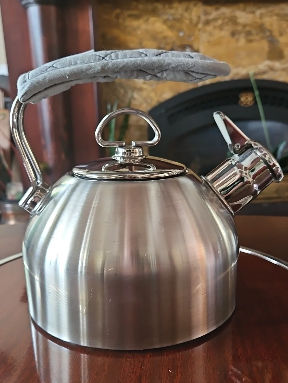 Chantal Classic Stainless Steel Tea Kettle with Hohner Harmonica Whistle & Mitt